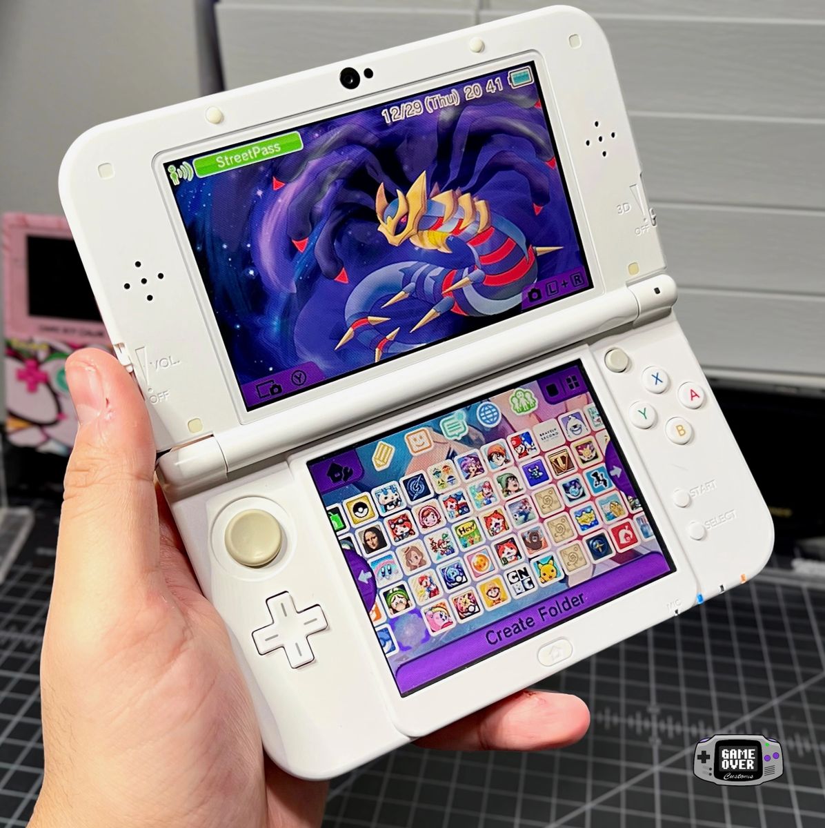 Nintendo 3DS LL “Pearl White” (Modded)